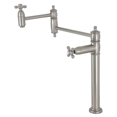 Kingston Brass Deck Mount Pot Filler, Brushed Nickel KS3708AX